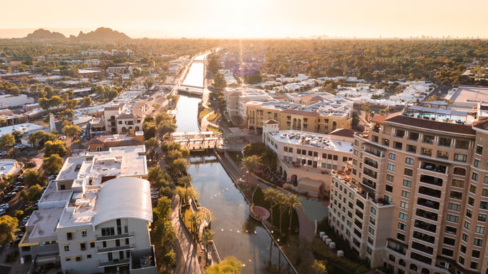 Aerial view of downtown Scottsdale, Arizona Aerial view of downtown Scottsdale, Arizona