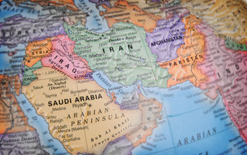 Map of the Middle East region.