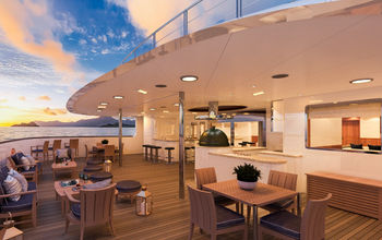 Outdoor lounge aboard Aqua Lares