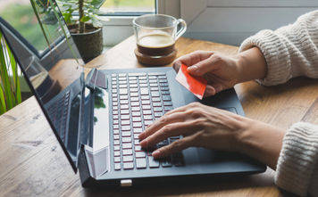 Woman Black Friday shopping online