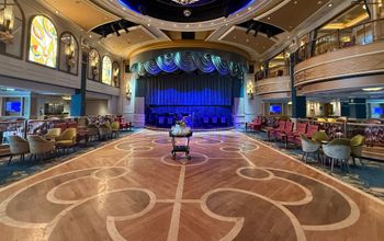 Queen Elizabeth’s refurbished Queens Room, which features an authentic ballroom dance floor.