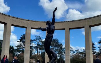 lacey pfalz, cemetery, memorial, statues, normandy, normandy american cemetery, D-Day, WWII