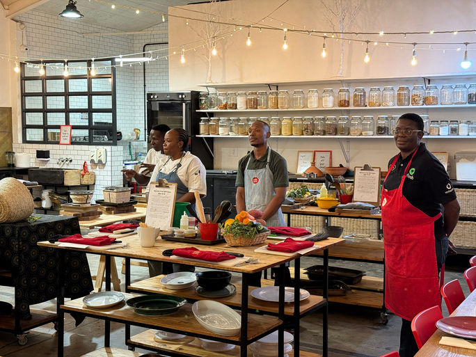 Getting ready to cook at Food Jams Getting ready to cook at Food Jams