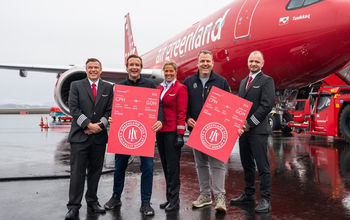 HX with partners Air Greenland, after landing from Copenhagen at Nuuk airport, with Airbus A330-800neo, "Tuukkaq"
