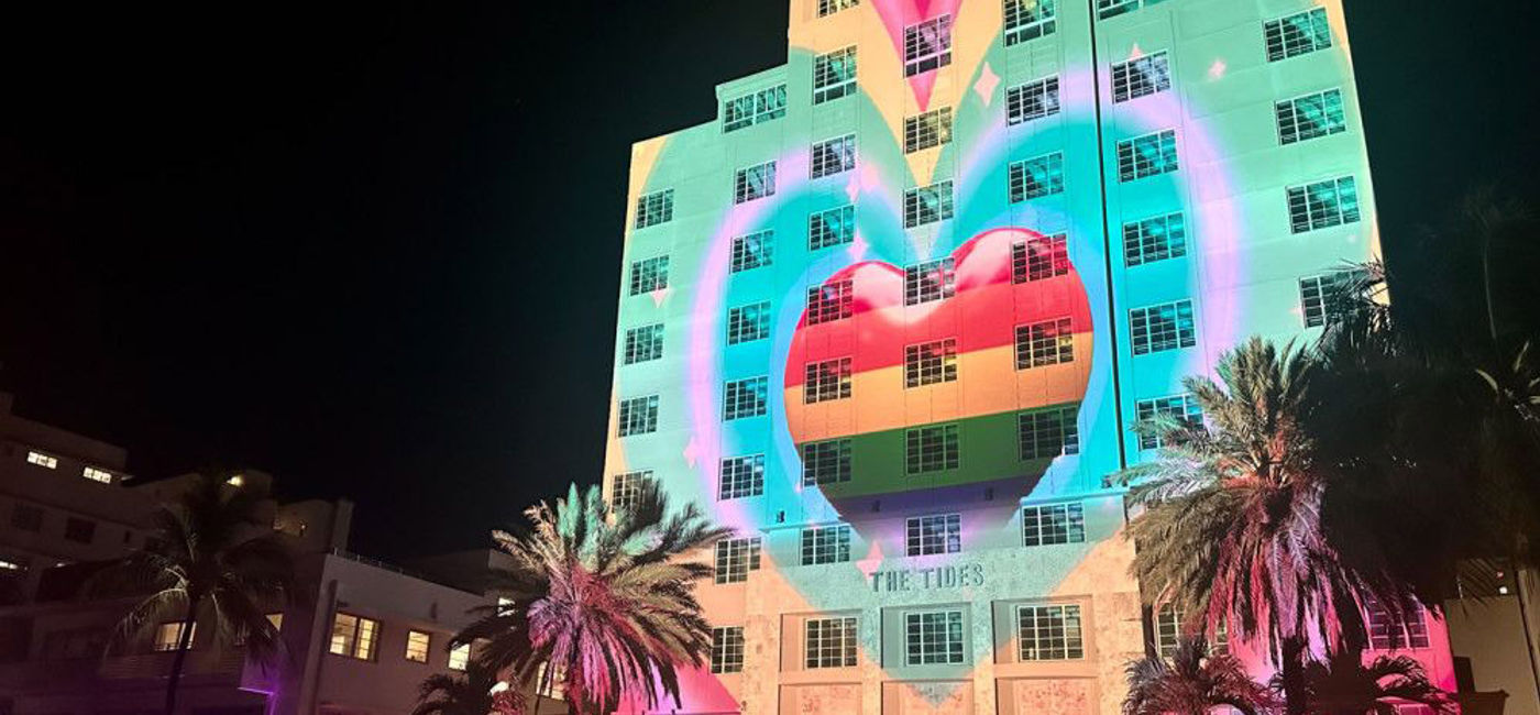 Image: Dramatic Miami Beach Pride concert lighting.
