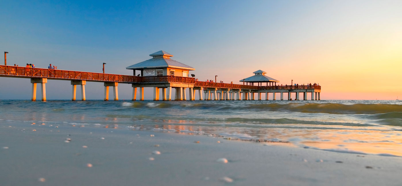 Image: Low camera angle, late afternoon, Fort Myers Beach, Florida. (photo via fotoguy22 / iStock / Getty Images Plus)