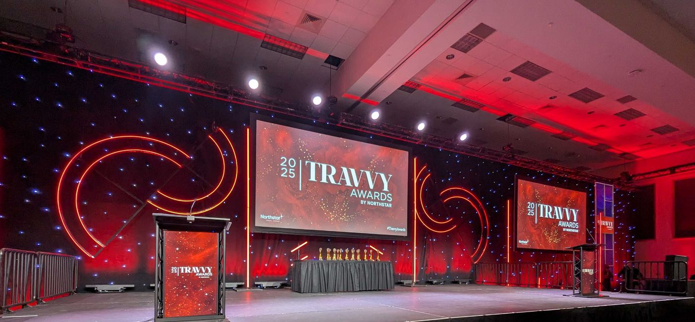 Image: The stage at the 2025 Travvy Awards. (Photo Credit: Eric Bowman)