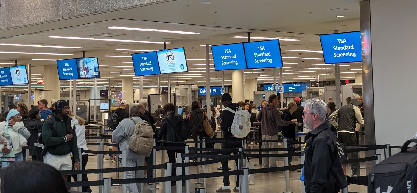 Image: TSA security line at the Orlando International Airport (Photo Credit: Eric Bowman)