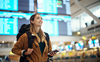 A young traveler arriving at her destination.