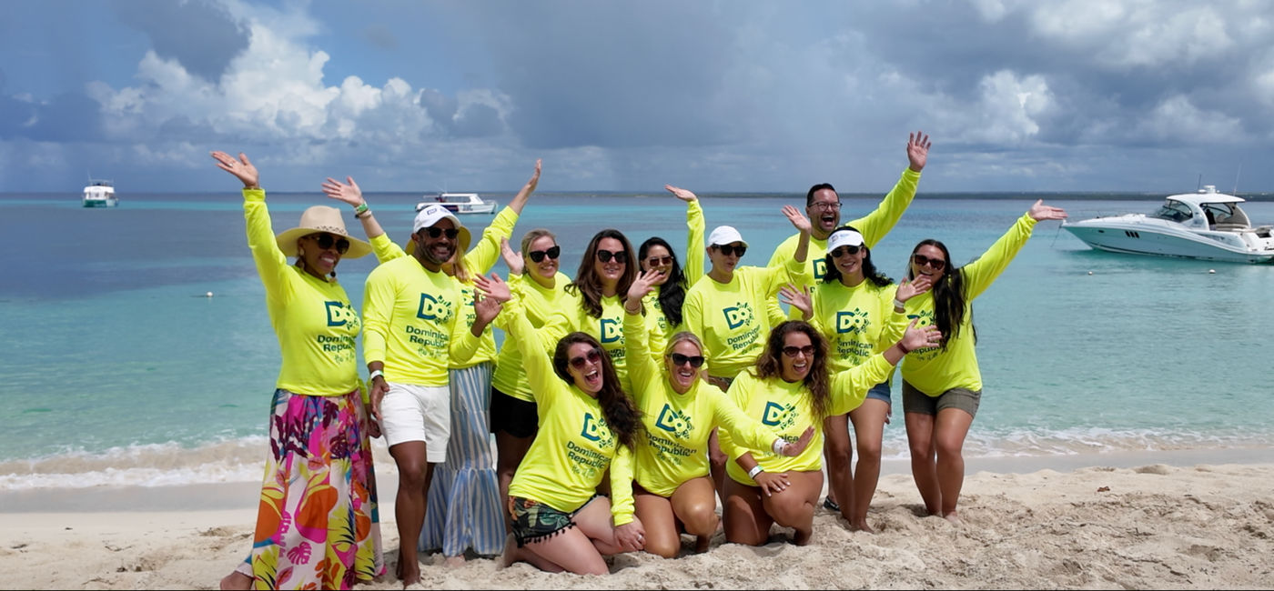 Photo: Travel advisors and content creators together in the Dominican Republic (Photo Credit: Eric Bowman)