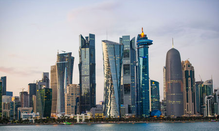 City Skyline and buildings - Doha , Qatar (Photo via Ahmed_Abdel_Hamid / iStock / Getty Images Plus)