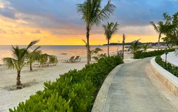 Walking path along the beach in Jamaica