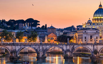 St. Peter's basilica, rome, bridge in rome, italy, churches in rome