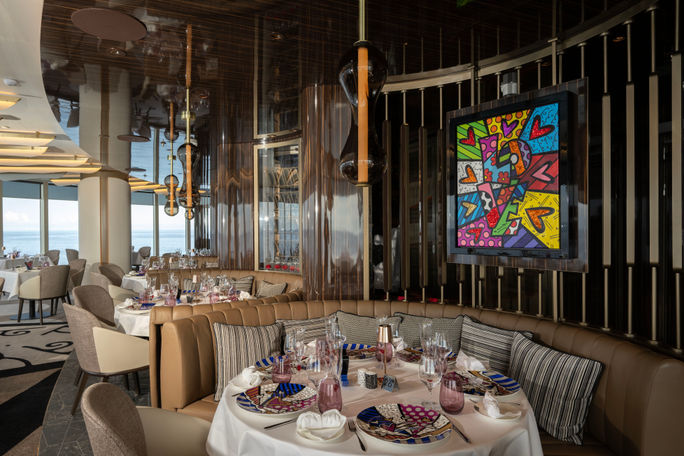 The expanded "Love By Britto" specialty dining restaurant onboard Star Princess. The expanded "Love By Britto" specialty dining restaurant onboard Star Princess.