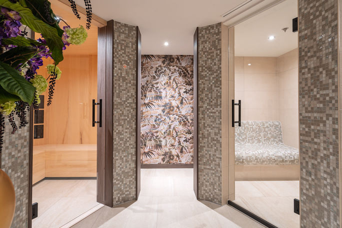 The sauna and steam room on Riviera Radiance The sauna and steam room on Riviera Radiance