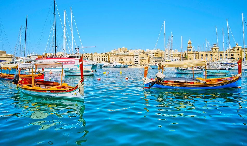 Maltese Fishing boats on the Birgu waterfront