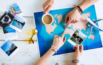 Travel advisor helping plan a trip