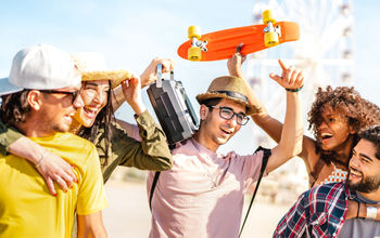 Friends having fun on spring break.