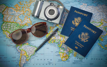Passports to world travel, passport, travel, map, planning, plan,