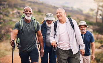 Group of men hiking