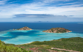 View from the top of Lizard Island in Australia's Great Barrier Reef